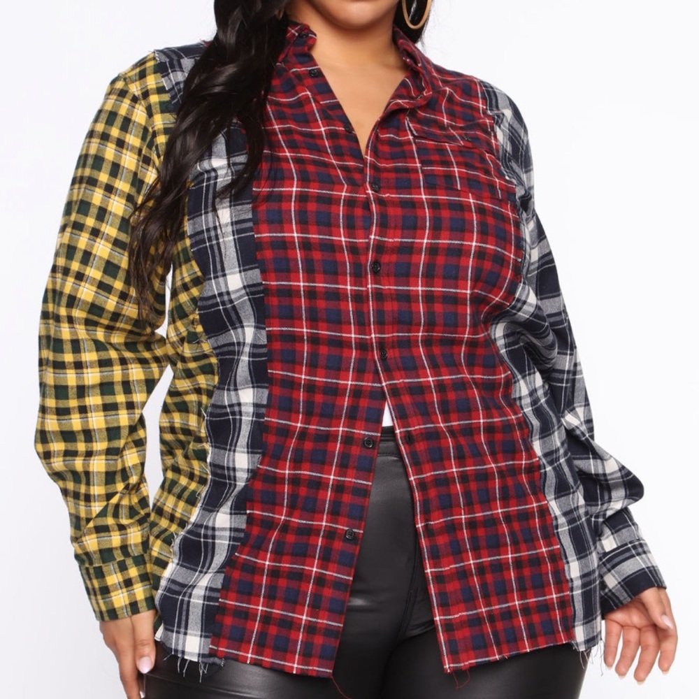 Fashion Nova Multicolored Plaid Tunic